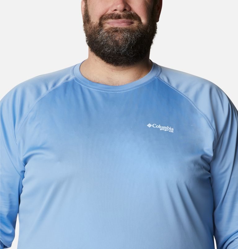 Men's Columbia PFG Terminal Tackle Long Sleeve Sweatshirts Blue | Plus Size CA-S5L81